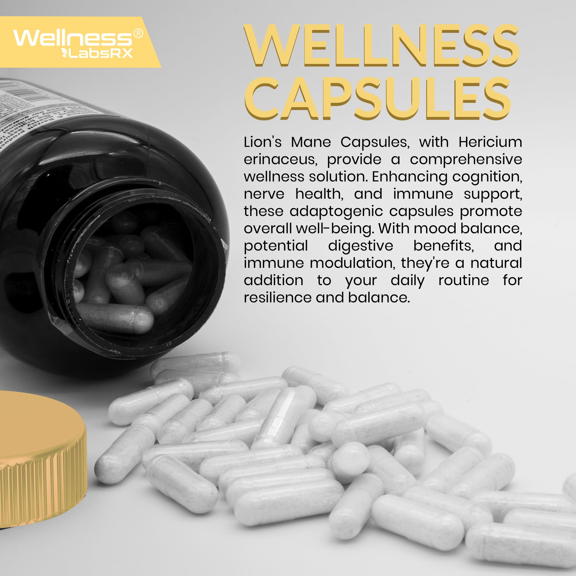Lion's Mane capsules for nerve and immune health