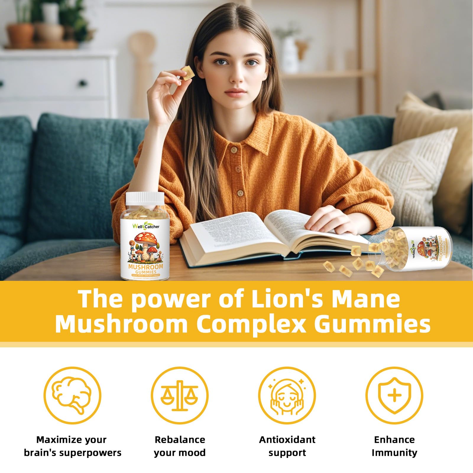 Close-up of orange gummies