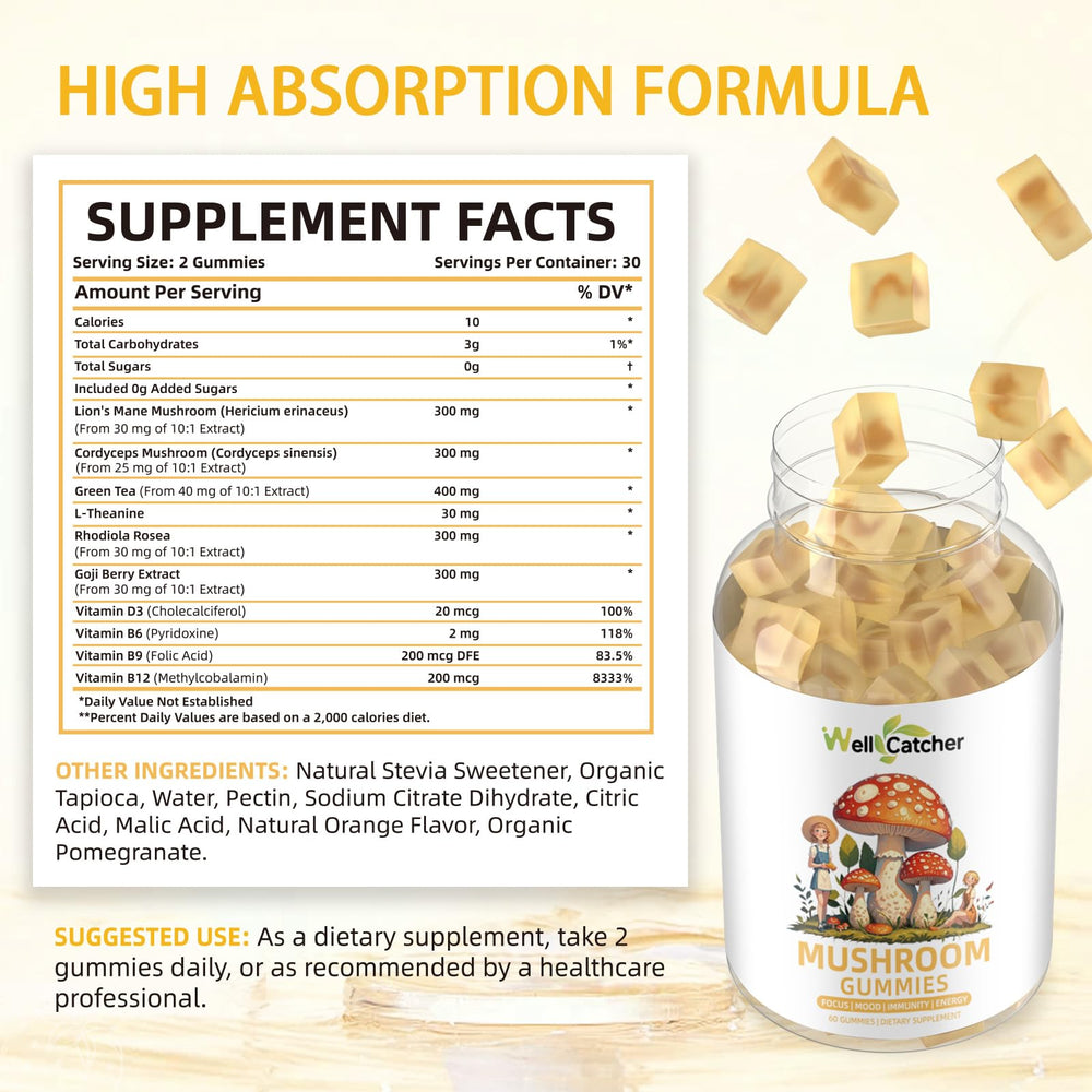 Cordyceps, green tea and vitamins blend graphic