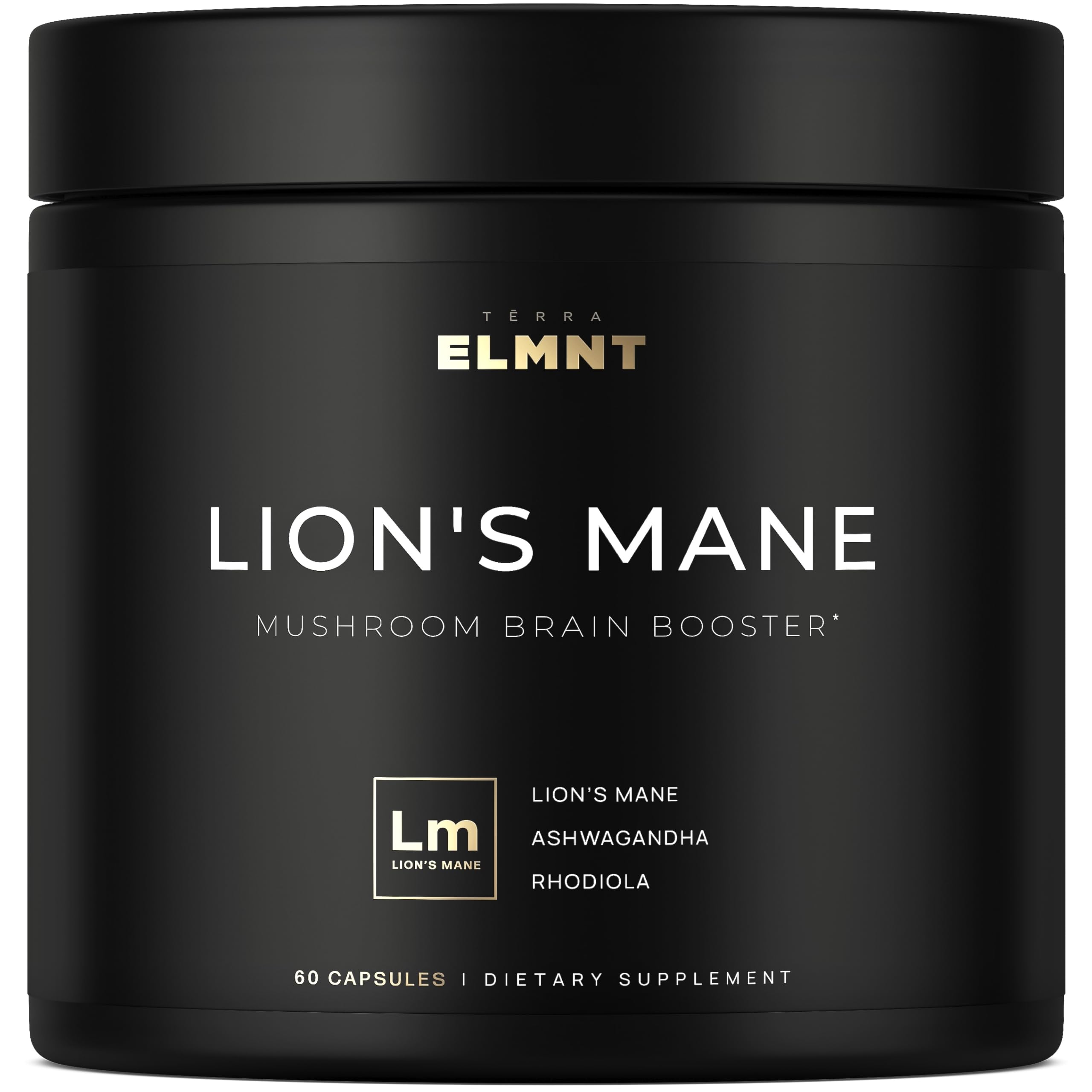 Terra ELMNT Lions Mane 20,000mg 16x strength capsules with 50% polysaccharides