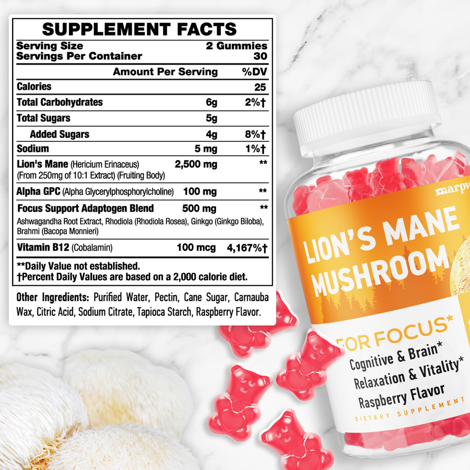 Focus and brain support gummies for adults
