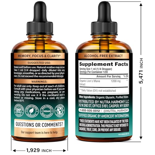 Close-up of Lions Mane liquid drops