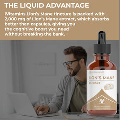 Usage of Lions Mane Liquid Tincture 2-Pack – drops in glass or mouth