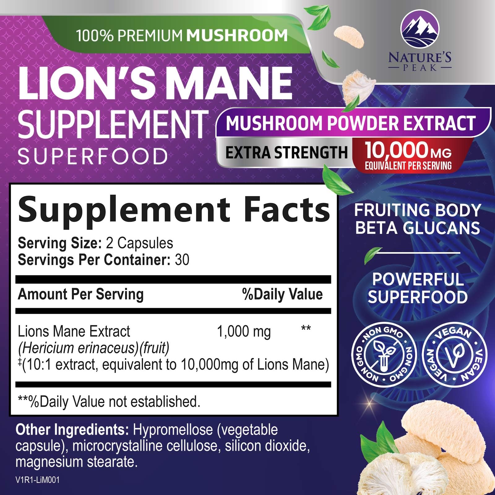 Lions Mane memory and focus capsules