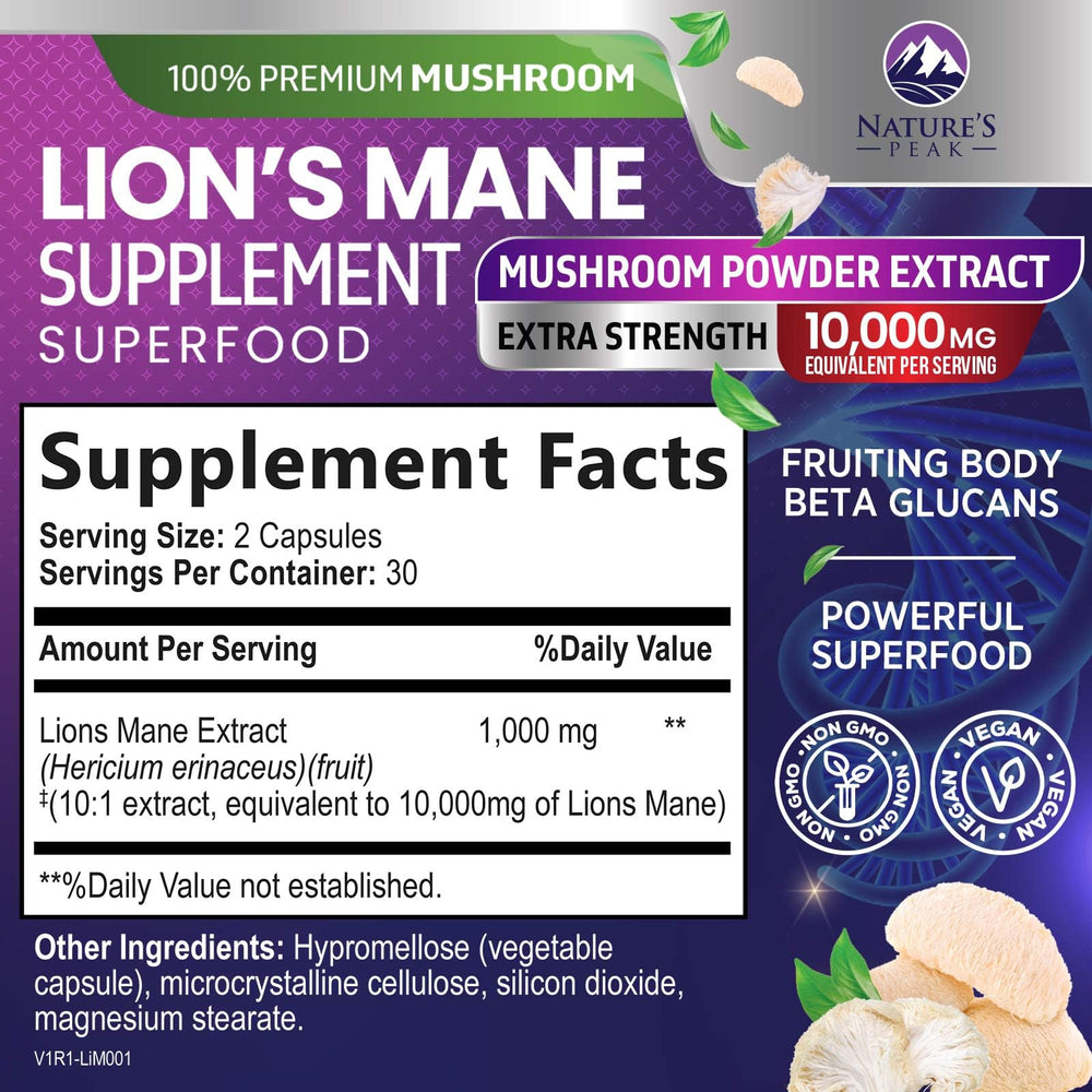 Lions Mane memory and focus capsules