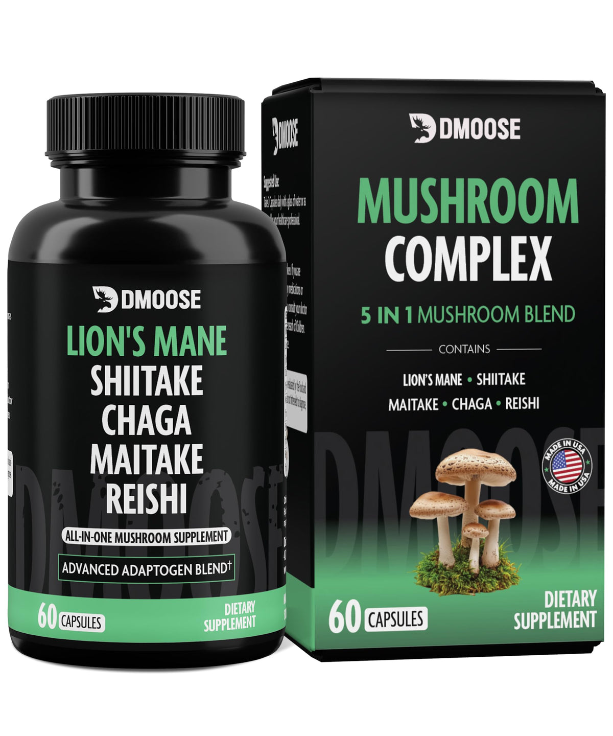 Lions Mane Mushroom Complex bottle on white background