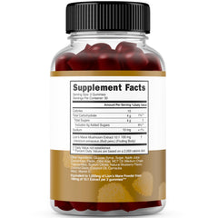 Nutrition facts/ingredients panel for Lions Mane Gummies