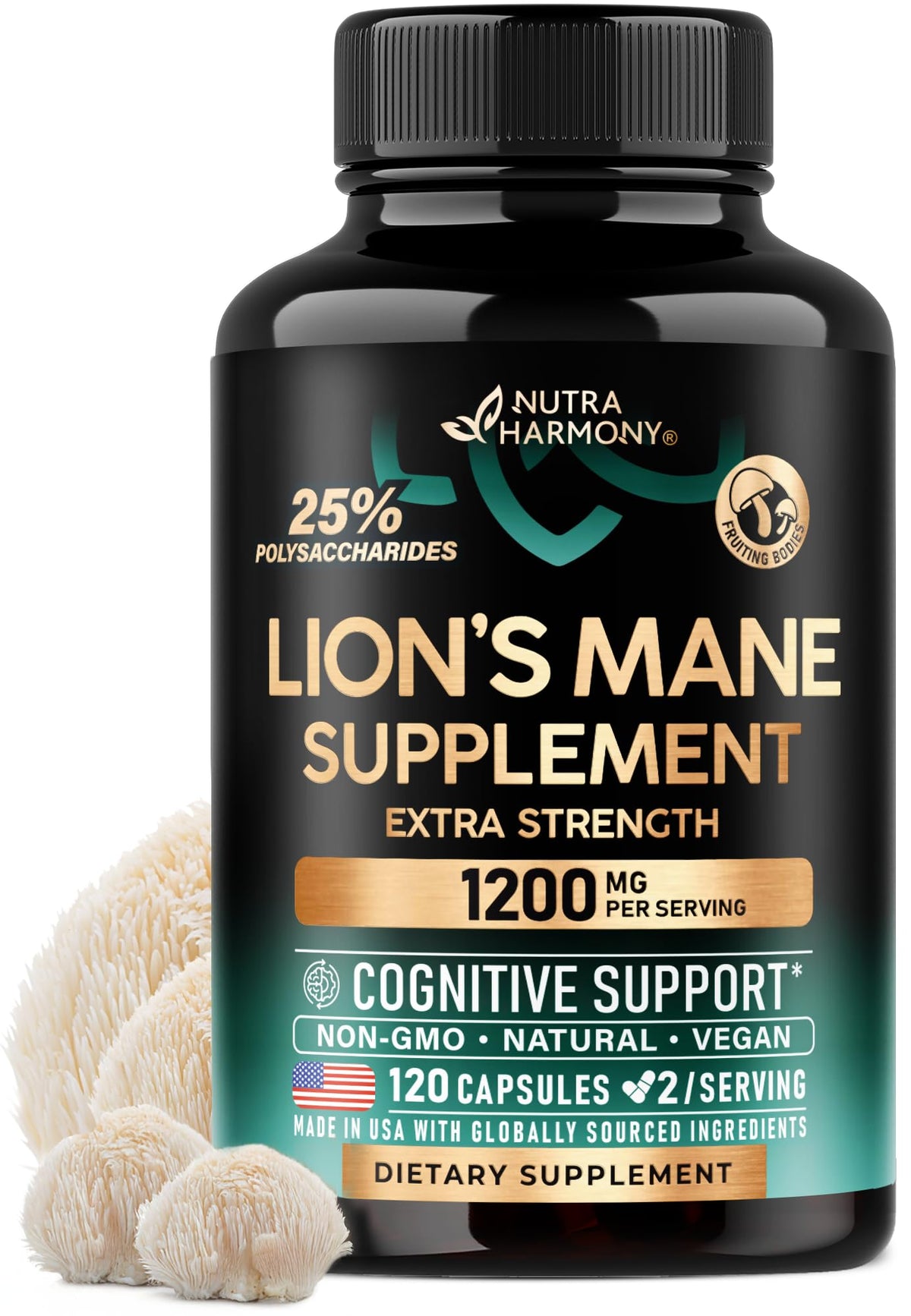 Lions Mane supplement capsules 1200 mg