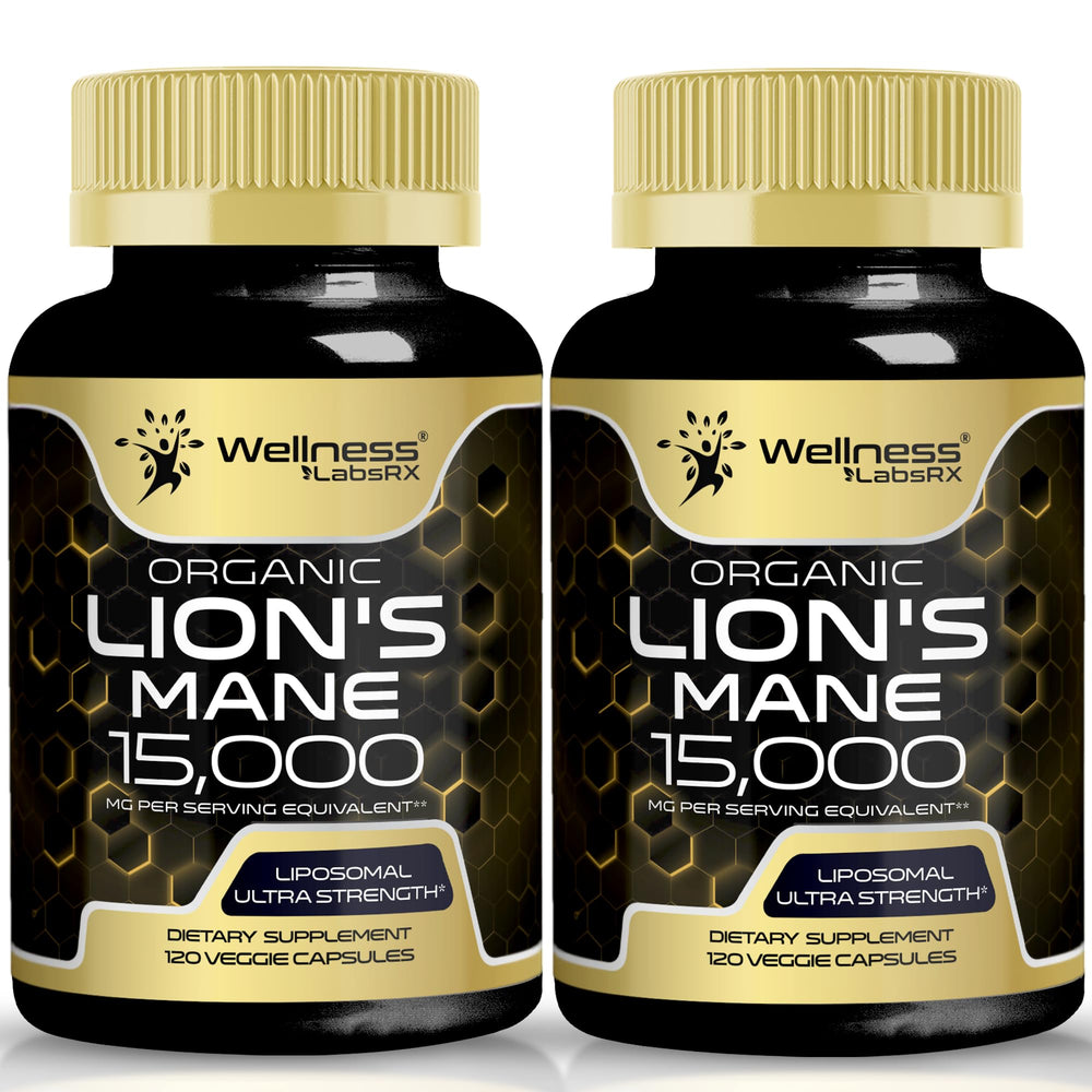 Front view of Lion's Mane Mushroom Capsules bottle