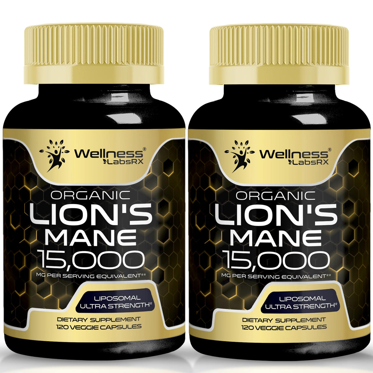 Front view of Lion's Mane Mushroom Capsules bottle