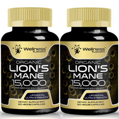 Front view of Lion's Mane Mushroom Capsules bottle