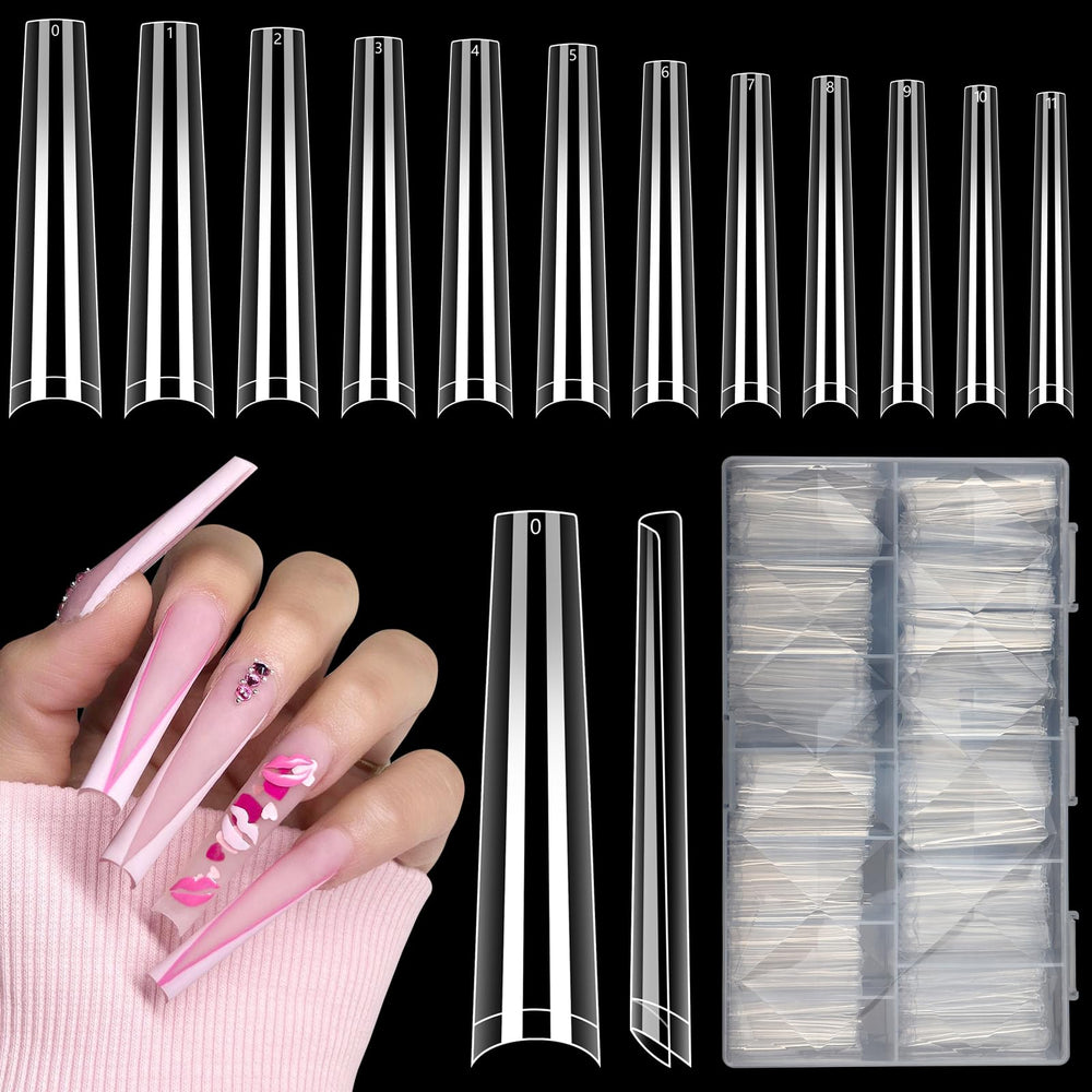 Lionvison 3XL coffin nail tips pack for long-lasting gel looks.