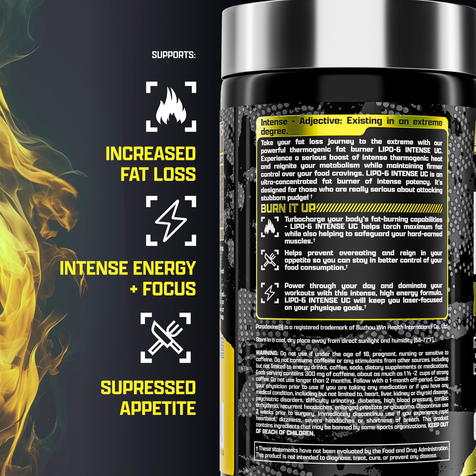 Close-up of Lipo-6 Black Intense capsules