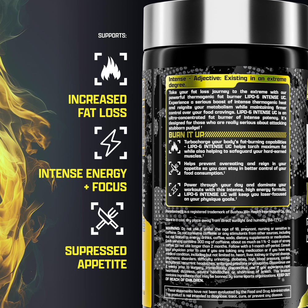 Close-up of Lipo-6 Black Intense capsules