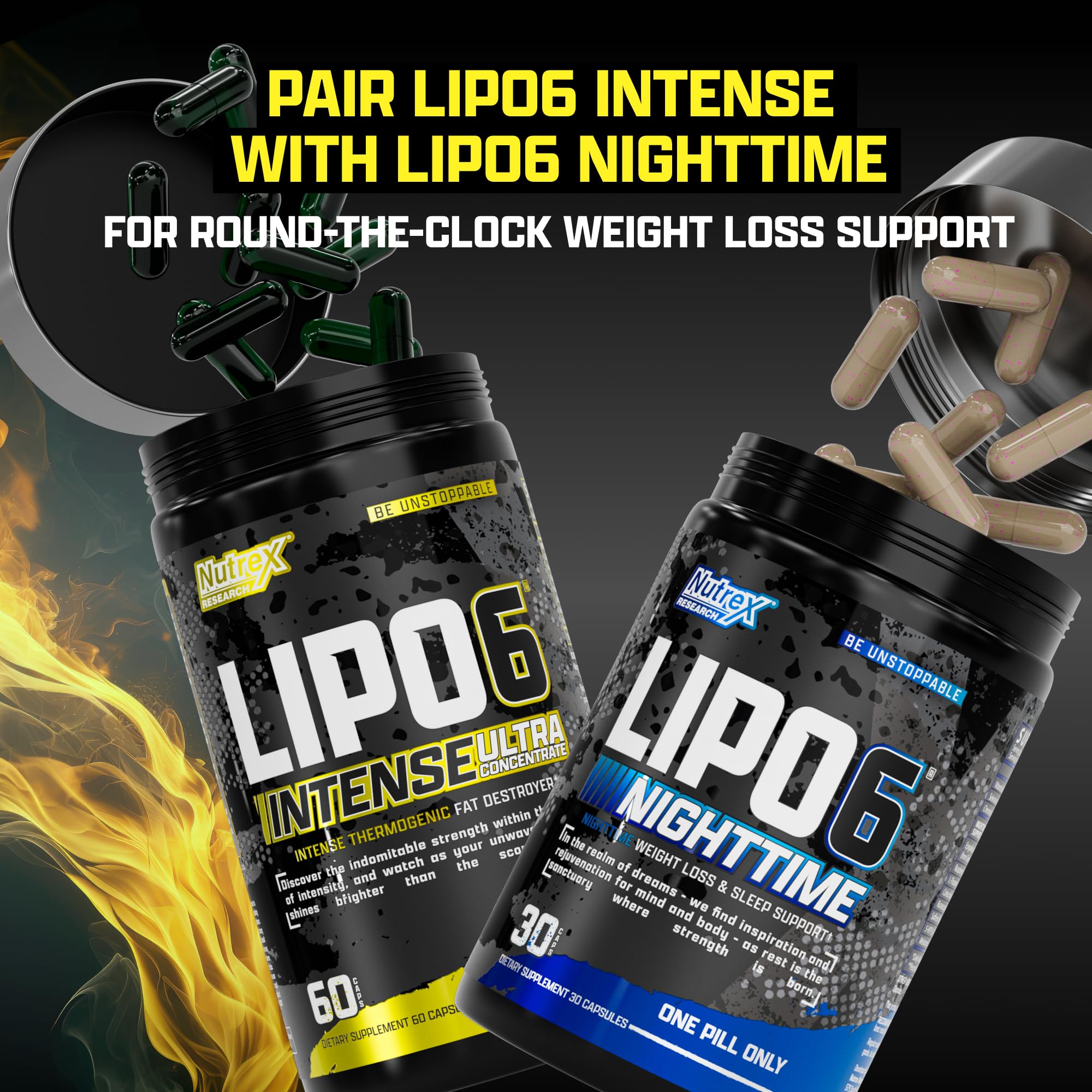 Retail packaging of Nutrex Lipo-6 Black Intense Thermogenic
