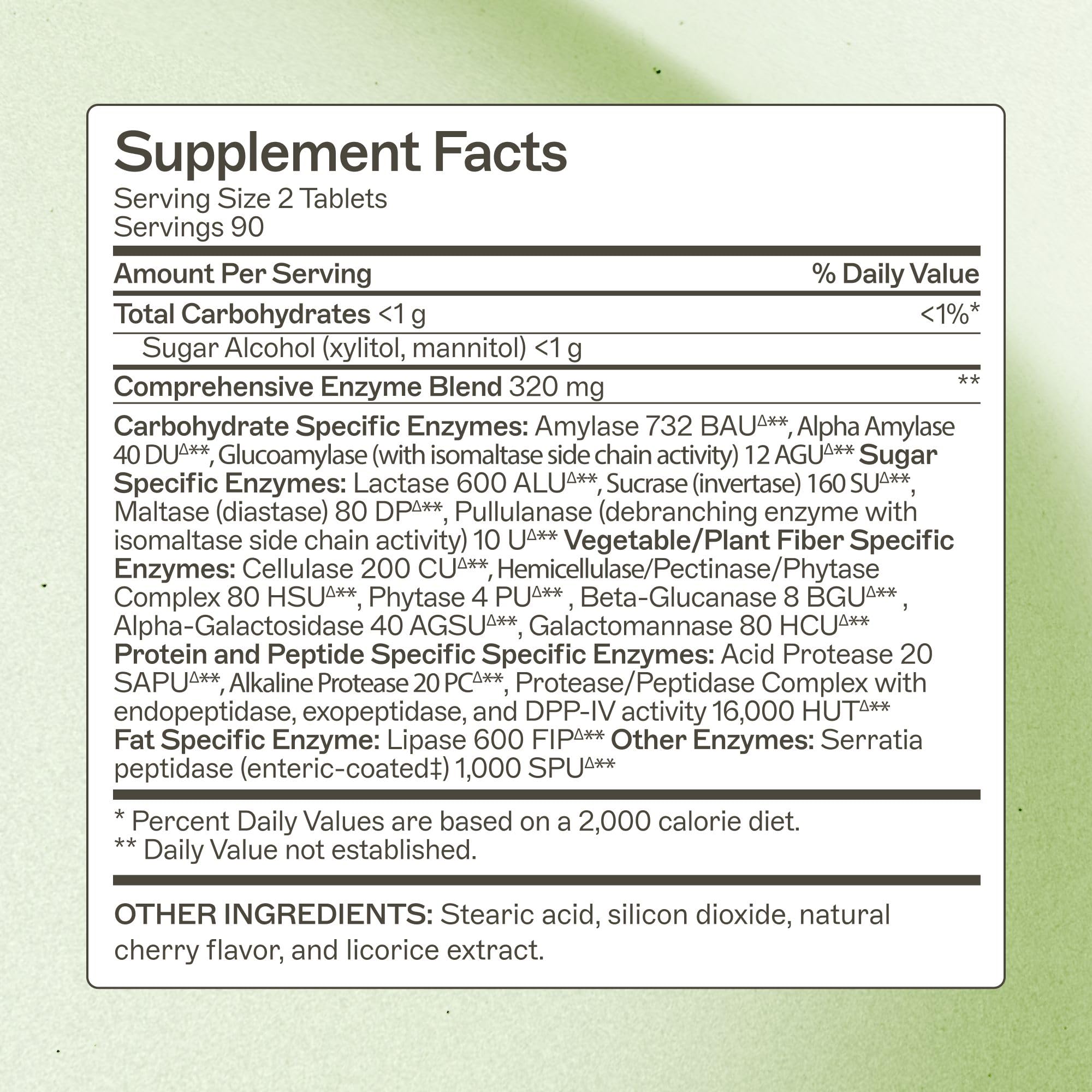 Digestive enzymes including lipase, amylase, lactase for gut health