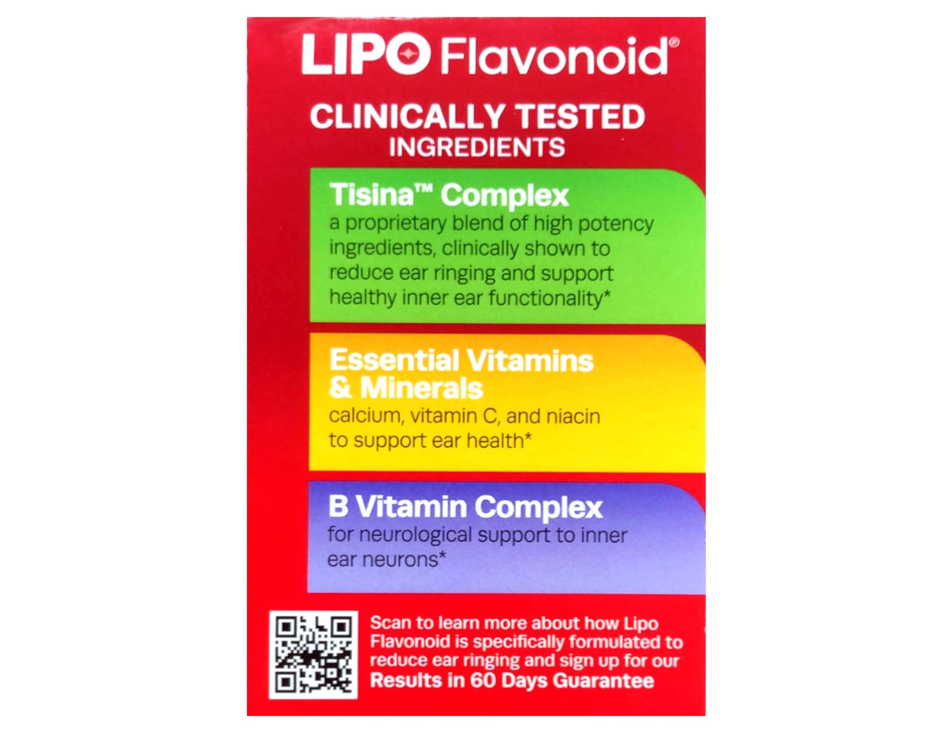Packaging shot of Lipo-Flavonoid Plus ear health supplement