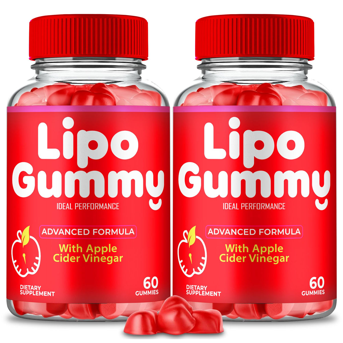 Lipo Gummy bottle label - Keto ACV supplement