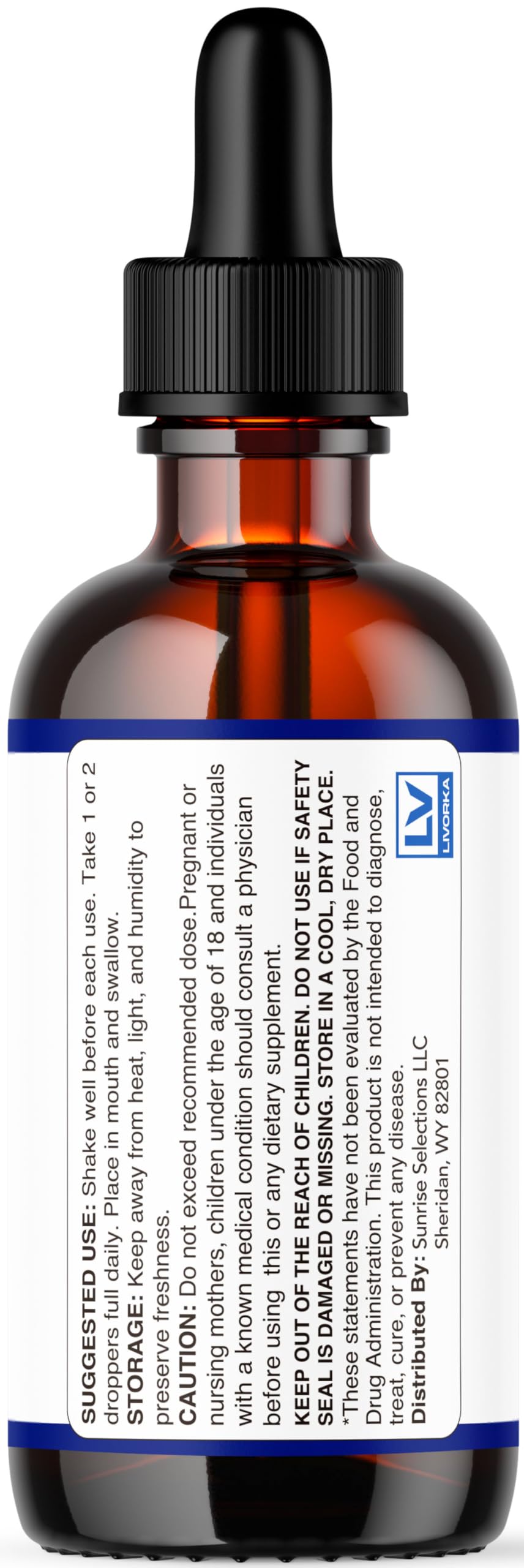 Natural liquid formula supplement bottle with label