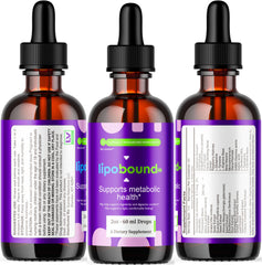 Nutrition facts panel for Lipobound Drops bottle