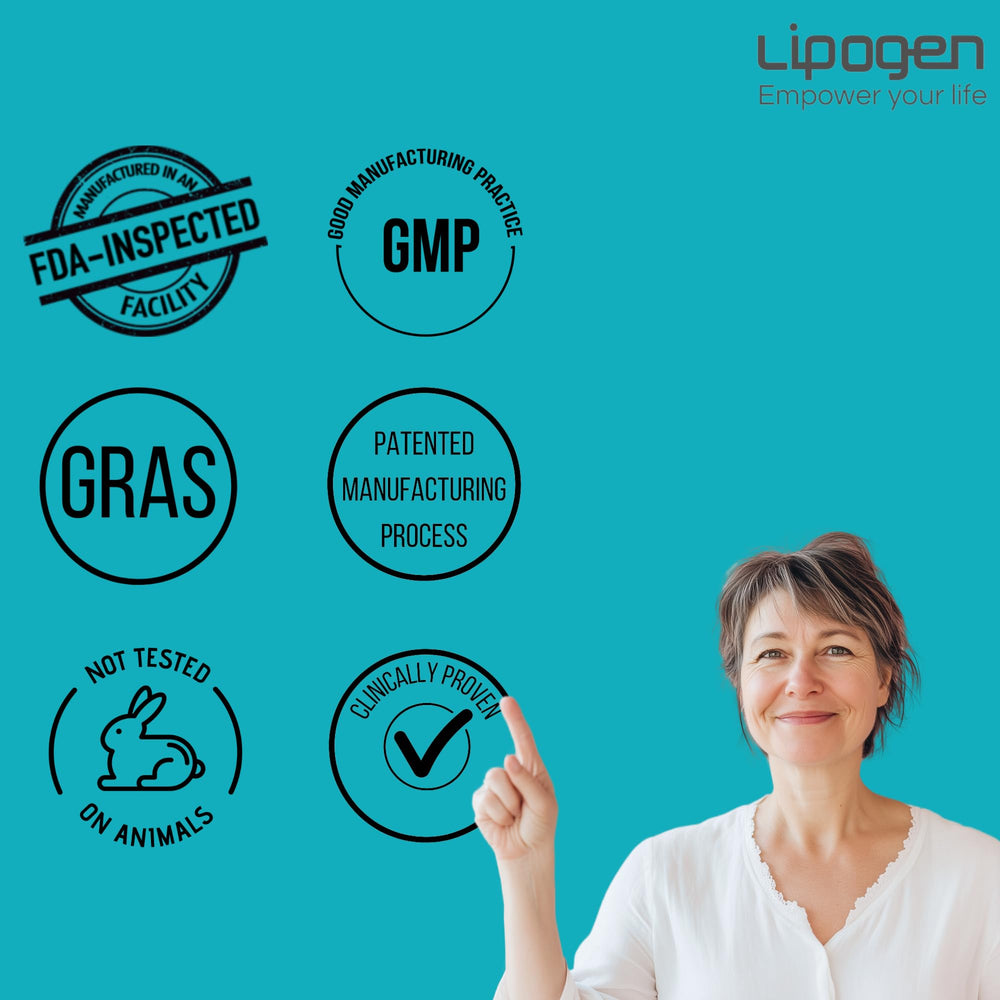 Premium Lipogen PSPA bottle with branding
