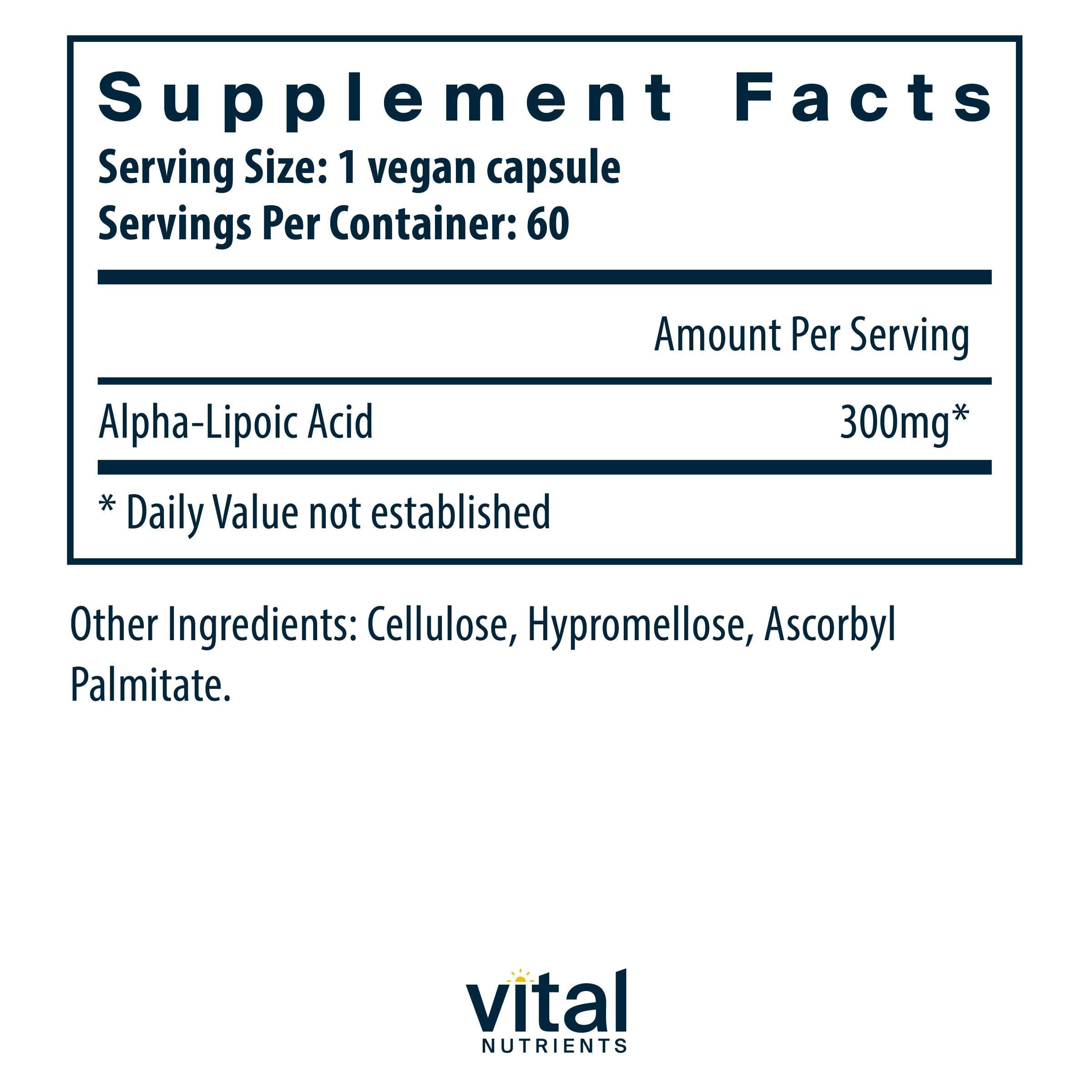 Alpha-lipoic acid 300mg capsules