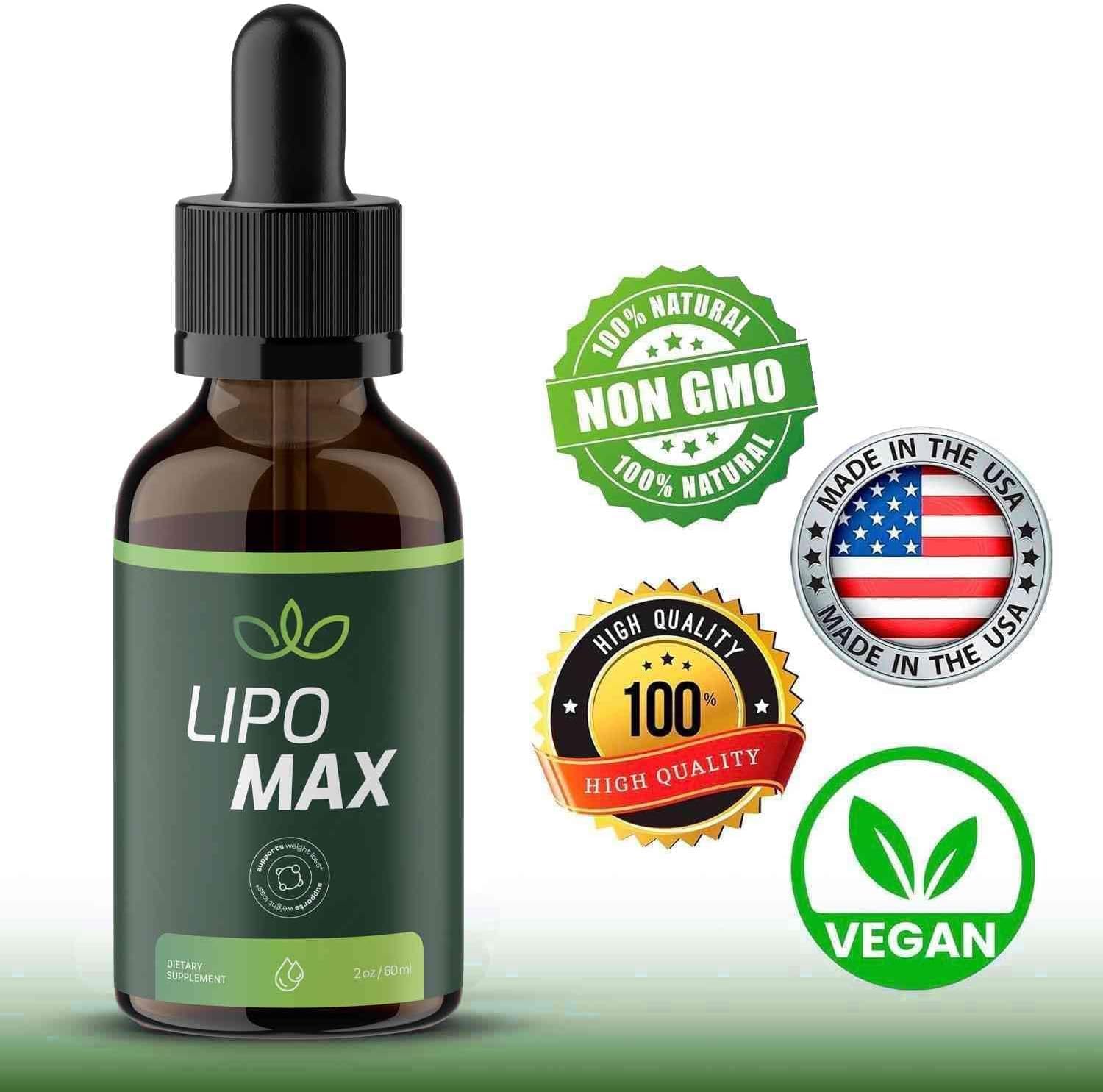 Lipo Max Drops bottle showing 30 servings