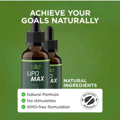 Close-up view of the Lipo Max Drops bottle