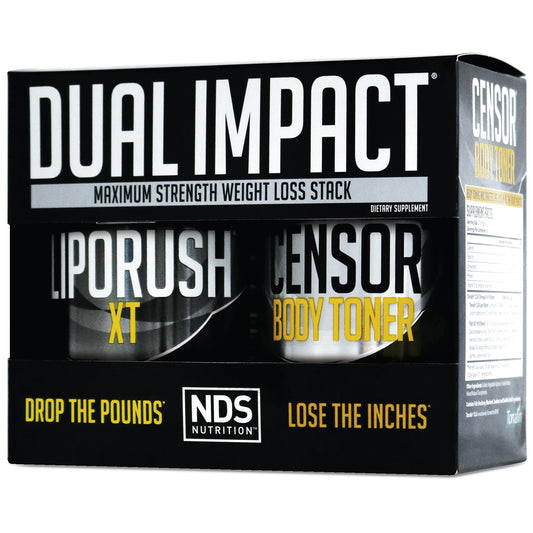 LIPORUSH NDS Dual Impact Stack bottle and capsules on white background