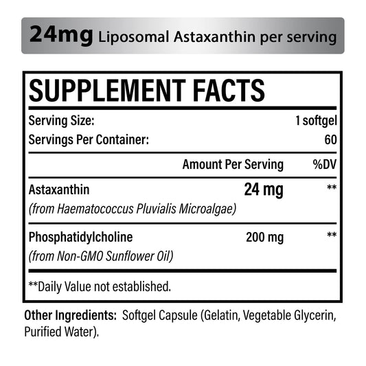 Close-up of Osasuna liposomal astaxanthin 24 mg softgels