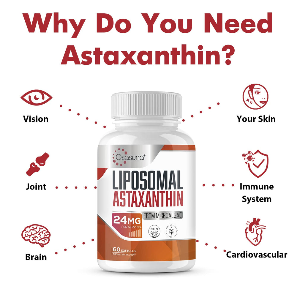 Gluten-free, preservative-free Astaxanthin supplement packaging