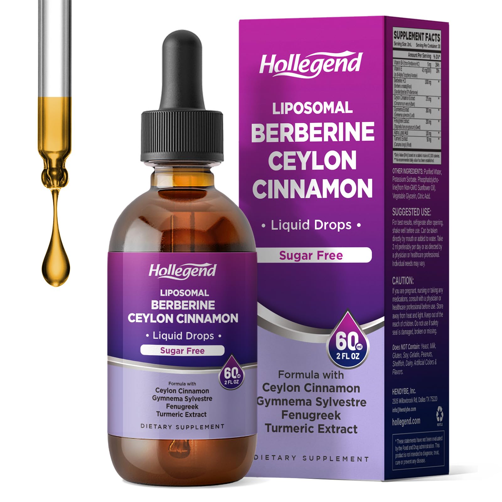 Bottle of liposomal berberine drops with lemon label