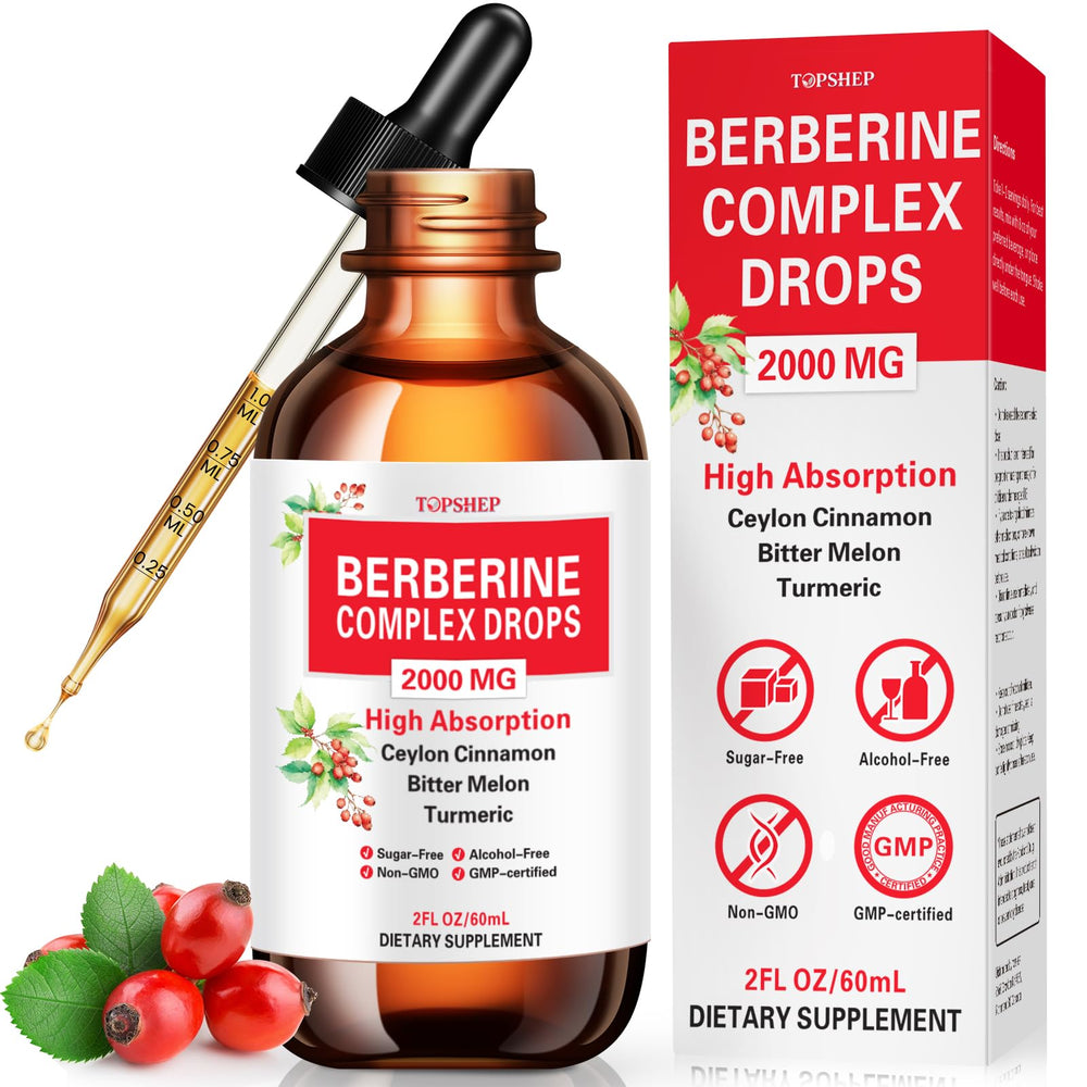 Bottle of Liposomal Berberine HCL liquid drops with cinnamon