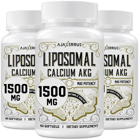 Bottle of Liposomal Calcium AKG 1500 mg 180 Softgels with label