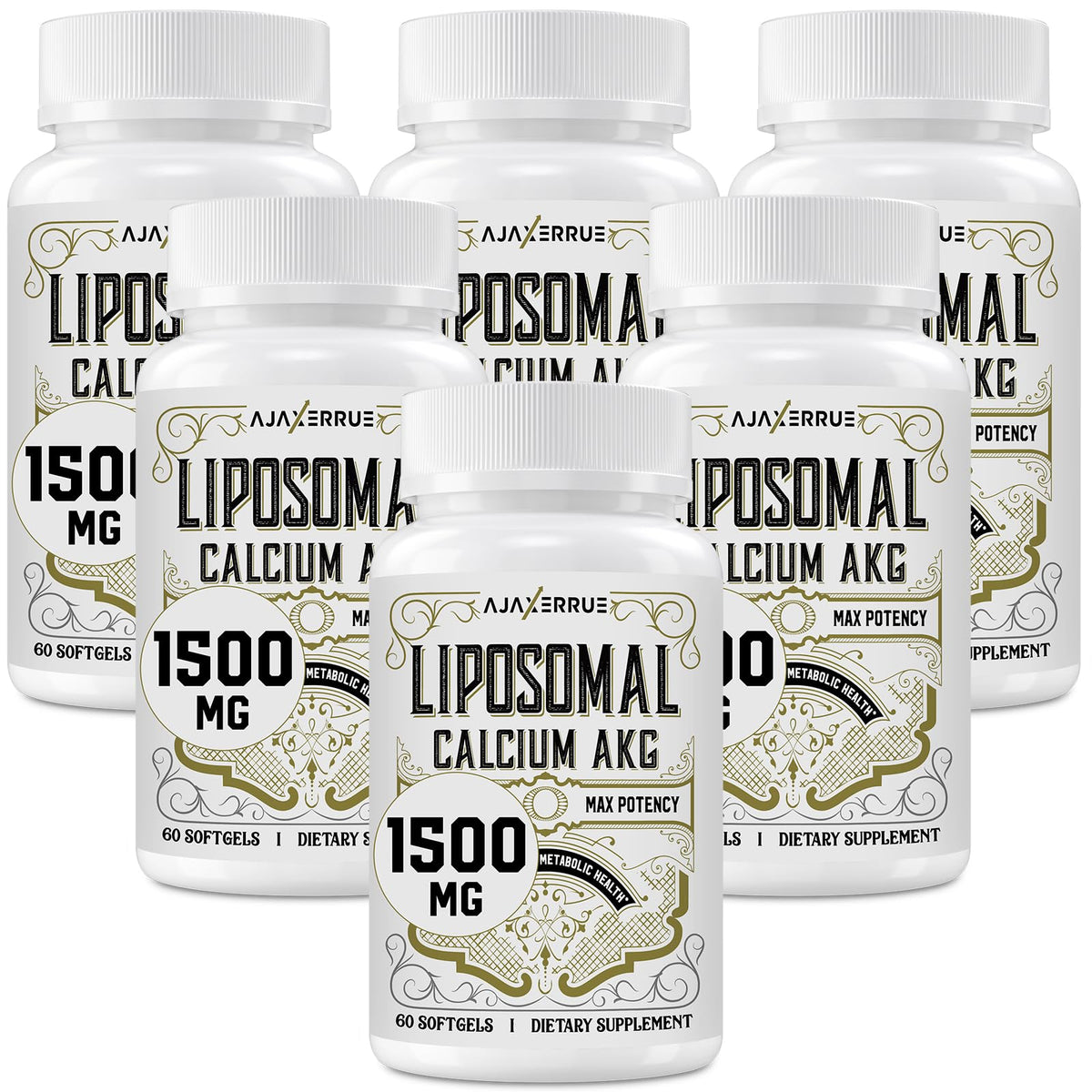 Bottle of Liposomal Calcium AKG 1500 mg with label front