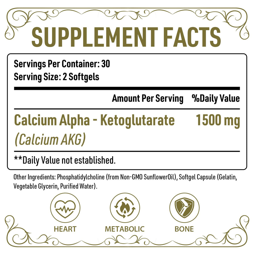 Close-up of Liposomal Calcium AKG capsules