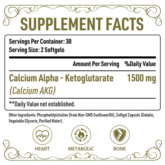 Close-up of Liposomal Calcium AKG capsules