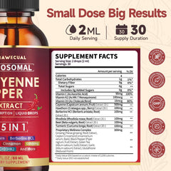 Back label with ingredients and dosage information