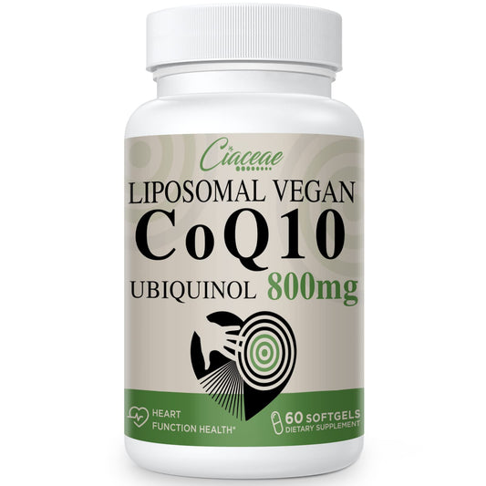 Liposomal CoQ10 800mg Ubiquinol Softgel bottle front view