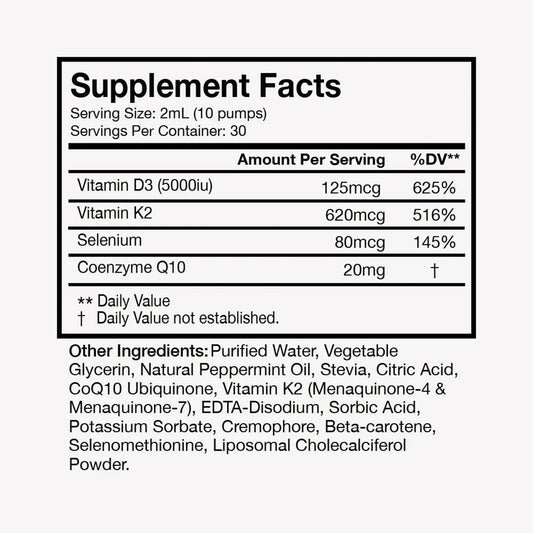 Close-up of Liposomal Vitamin D3 + K2 capsules