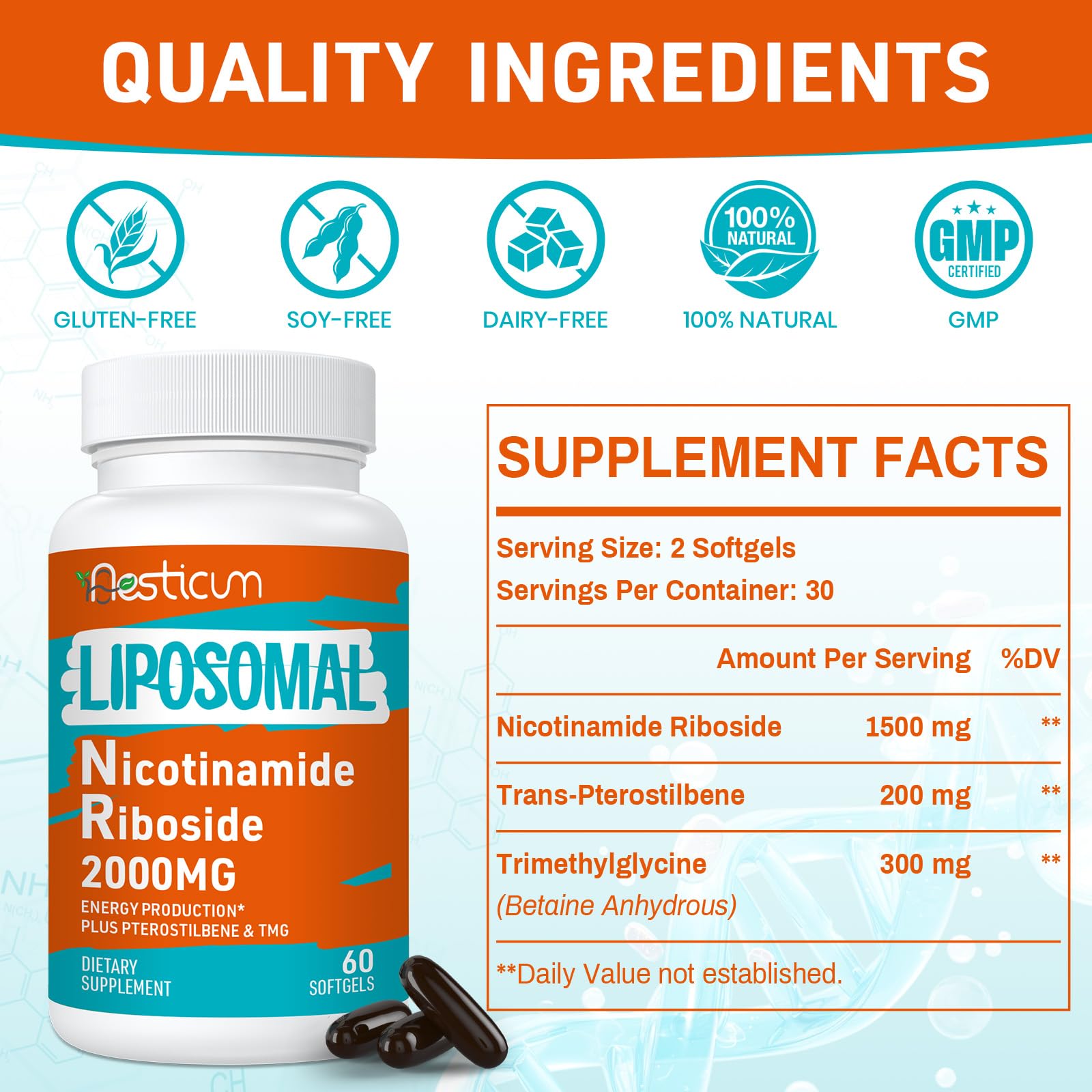 Liposomal delivery system showing enhanced NAD+ absorption