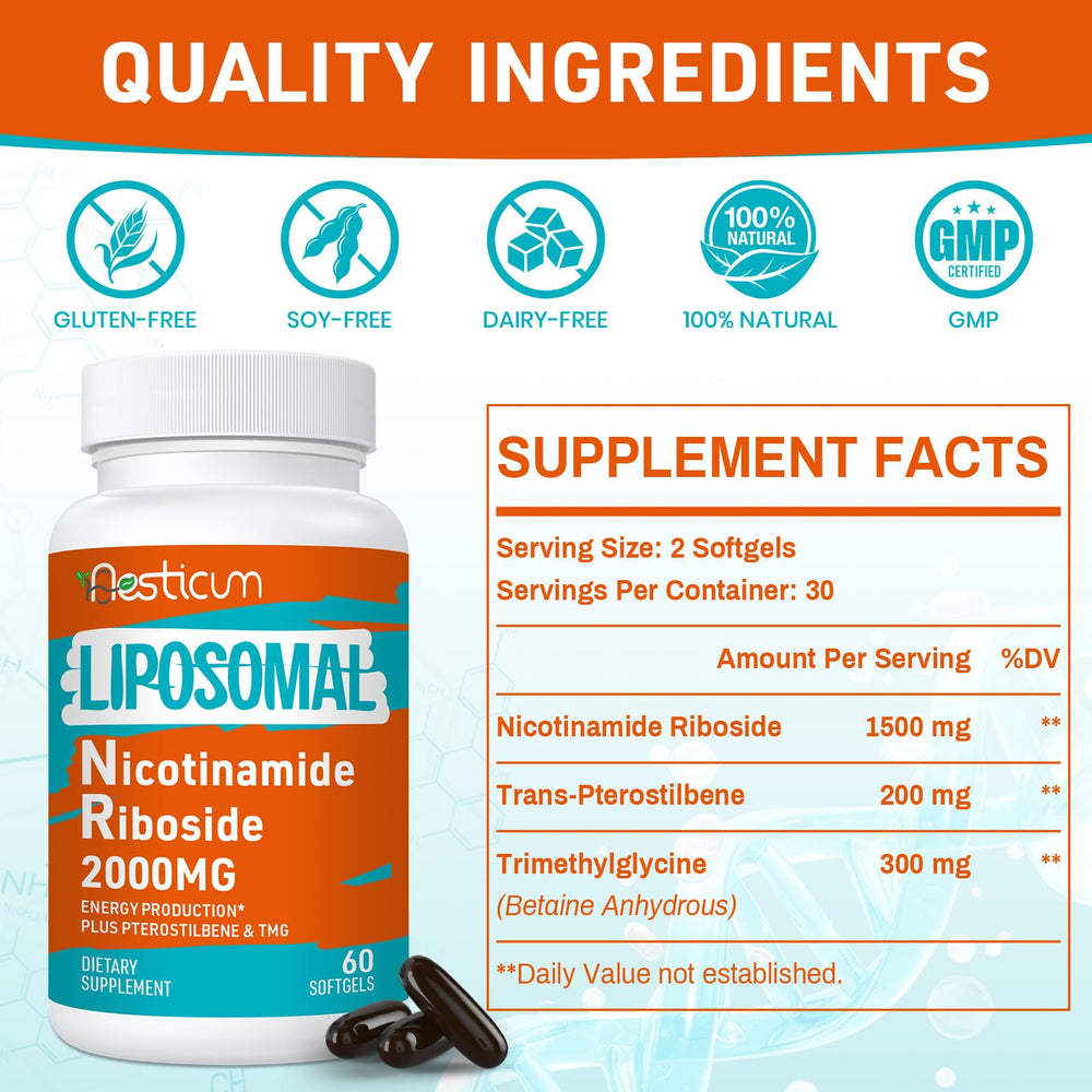 Liposomal delivery system showing enhanced NAD+ absorption
