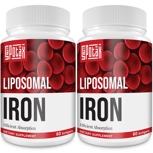 Hero image showing Liposomal Fe iron supplement bottles