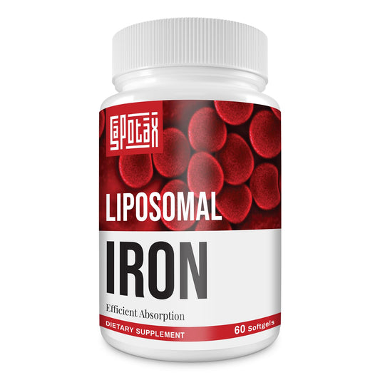 Liposomal Fe iron supplement bottle with 60 softgels for women and men