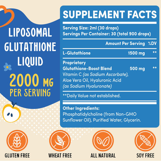 Prunucis 2000mg liposomal glutathione liquid with 98% absorption