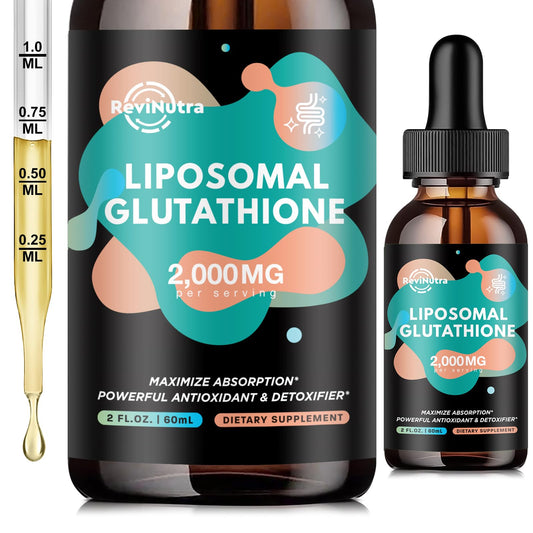 Liposomal Glutathione 2000mg liquid drops bottle close-up