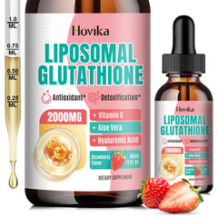 Liposomal Glutathione 2000mg liquid drops strawberry flavor bottle