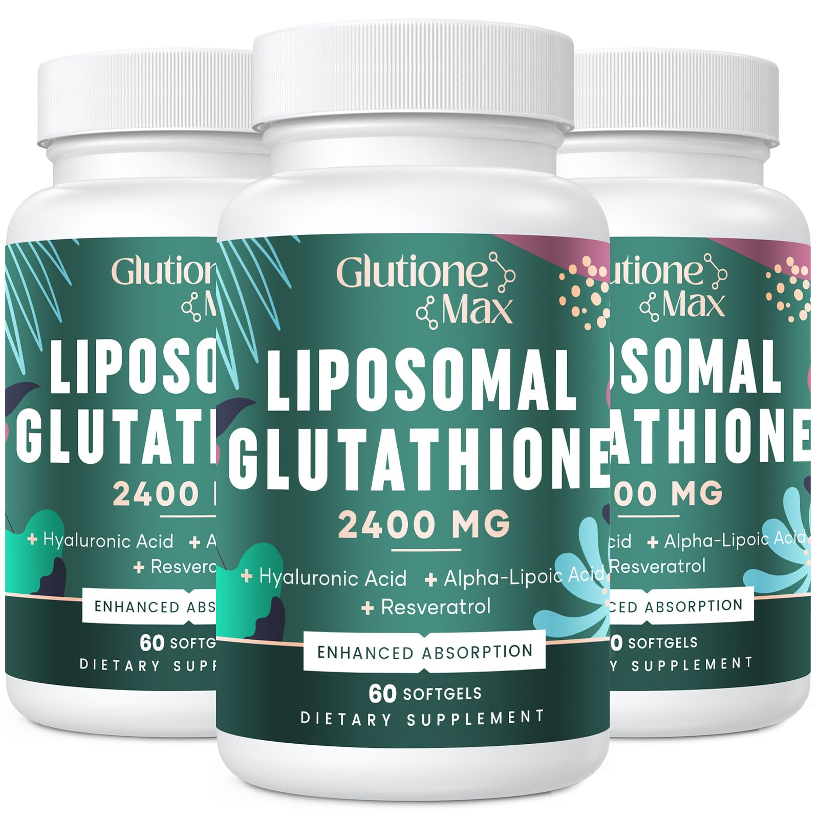 Product hero image: 8-in-1 Liposomal Glutathione 2400mg 180 softgels
