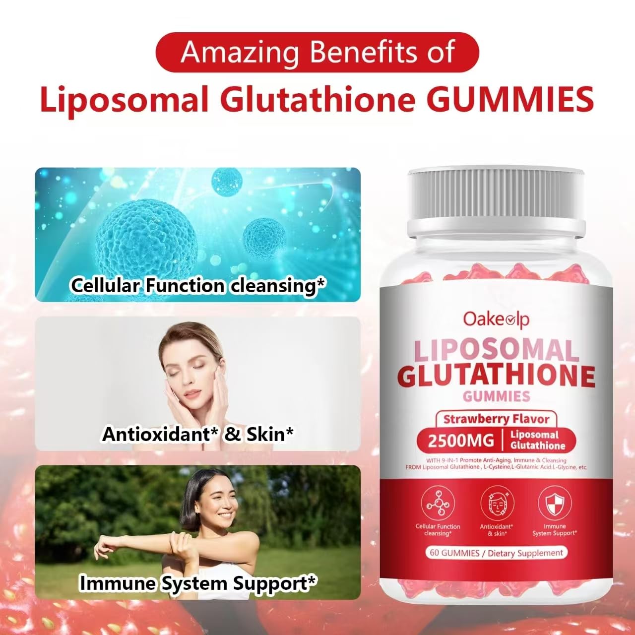 Gummies aiding skin whitening, anti-aging and collagen support
