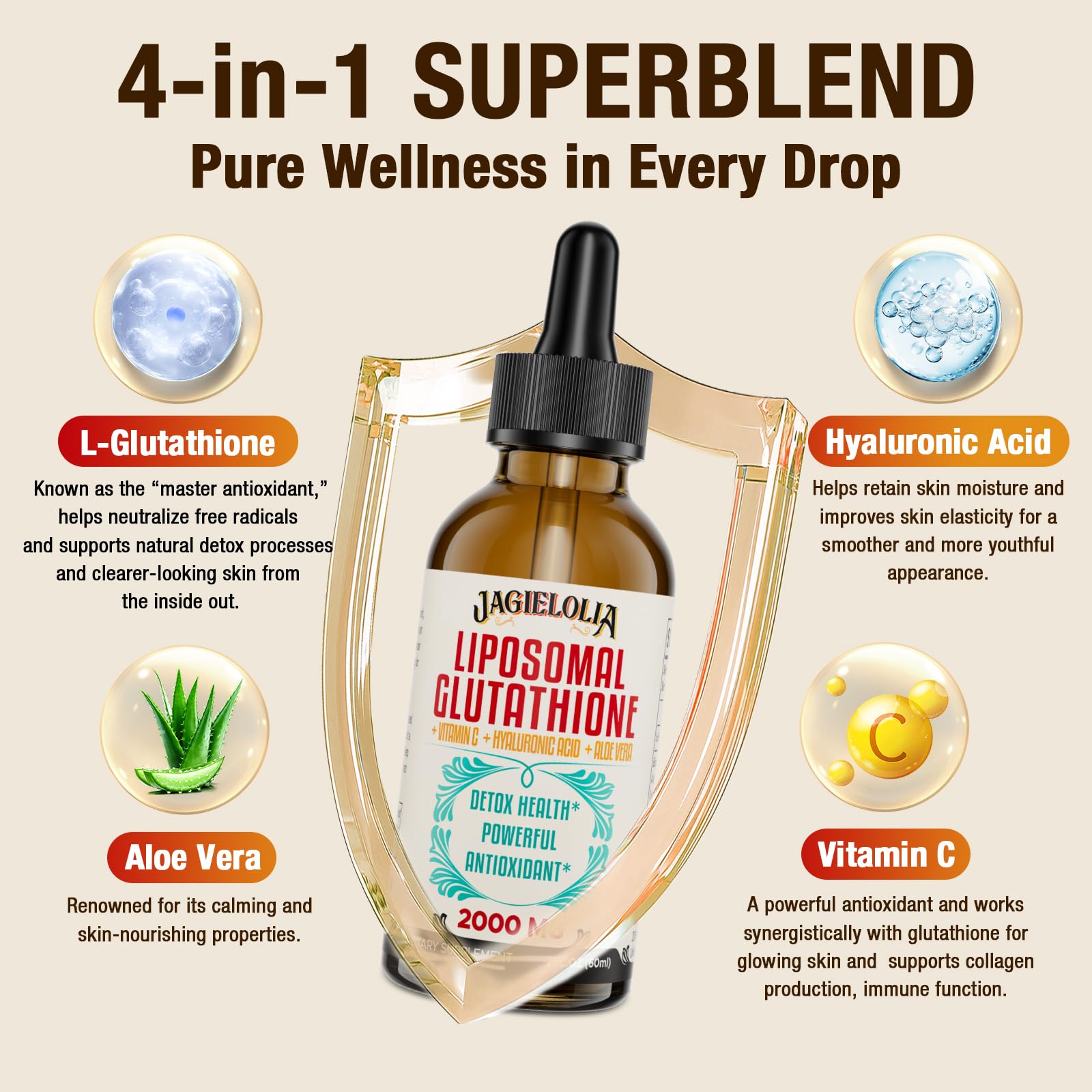 Front packaging highlighting Hyaluronic Acid, Aloe Vera, and Vitamin C